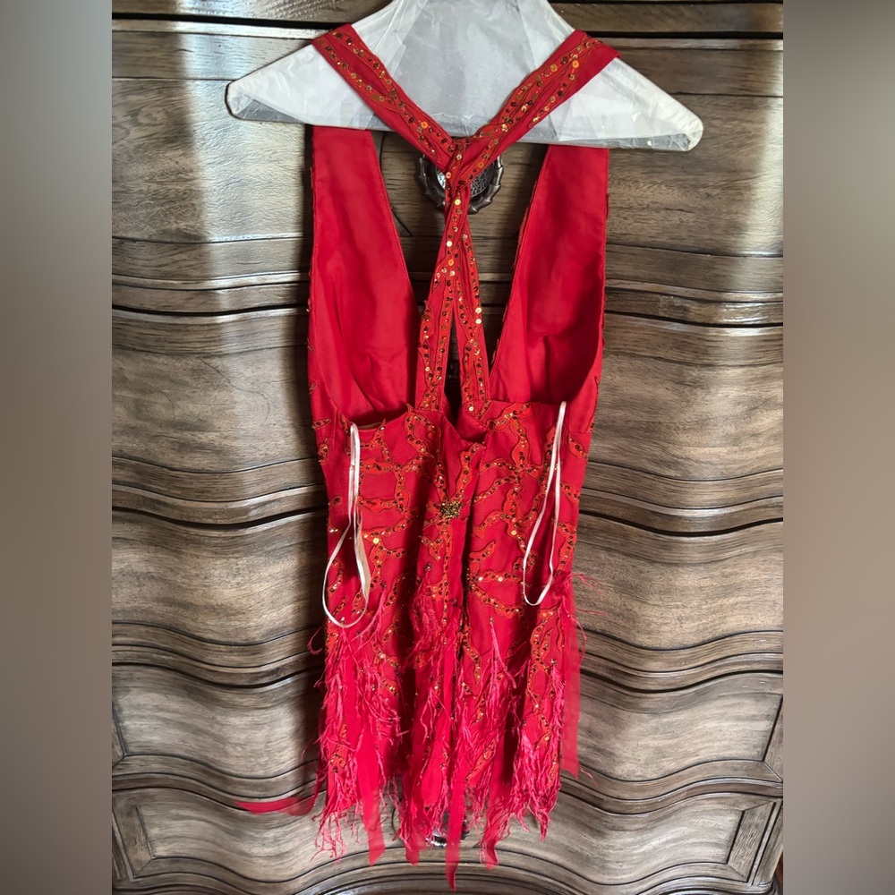 MANDALAY Sleeveless V-Neck Sequin Embellished mini Dress in Red-Size 4 - Picture 2 of 6